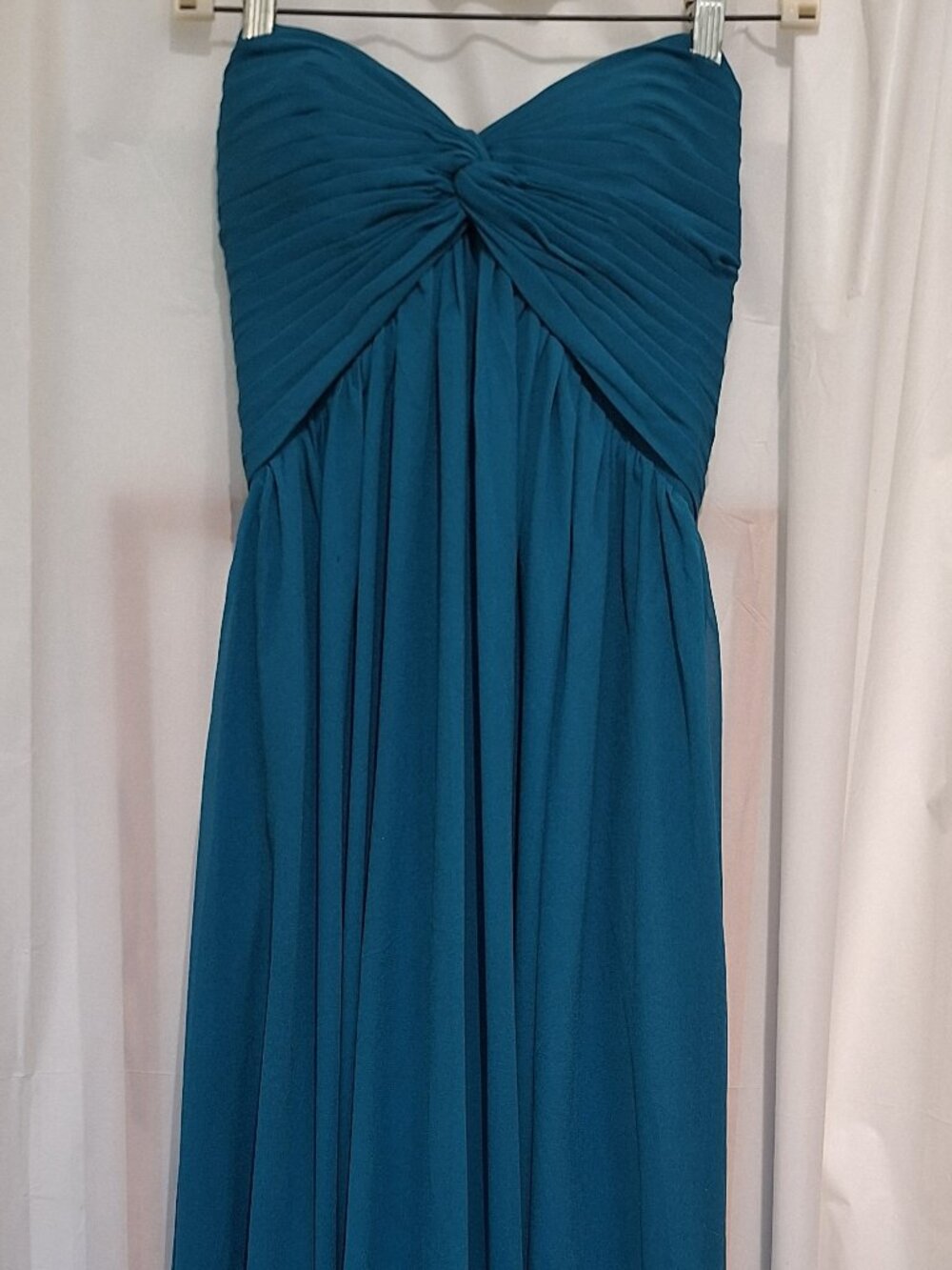 Emerald Green Chiffon Gown, Strapless, Size 6 NWT Full Length